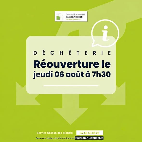 image date réouverture de la déchèterie